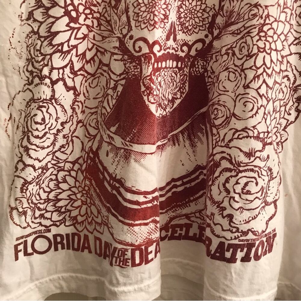 American Apparel Florida Day of the Dead T-shirt Size Medium - Picture 3 of 9